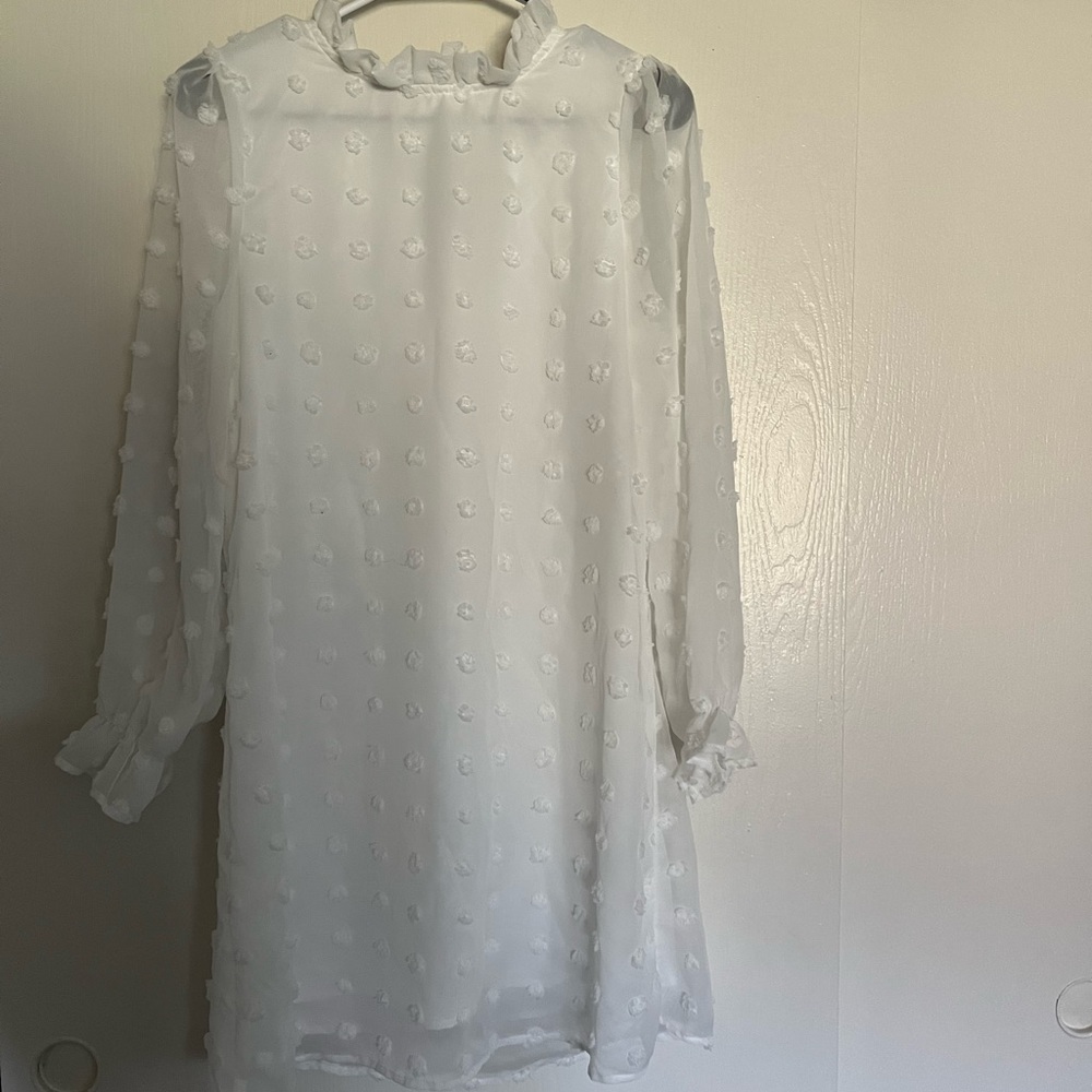 White Mini dress with puff sleeves